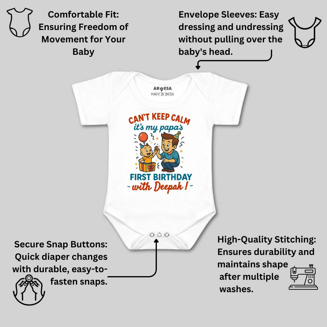 Arvesa Cant Keep Calm Its My Papa First Birthday Baby Boy & Girl Dress