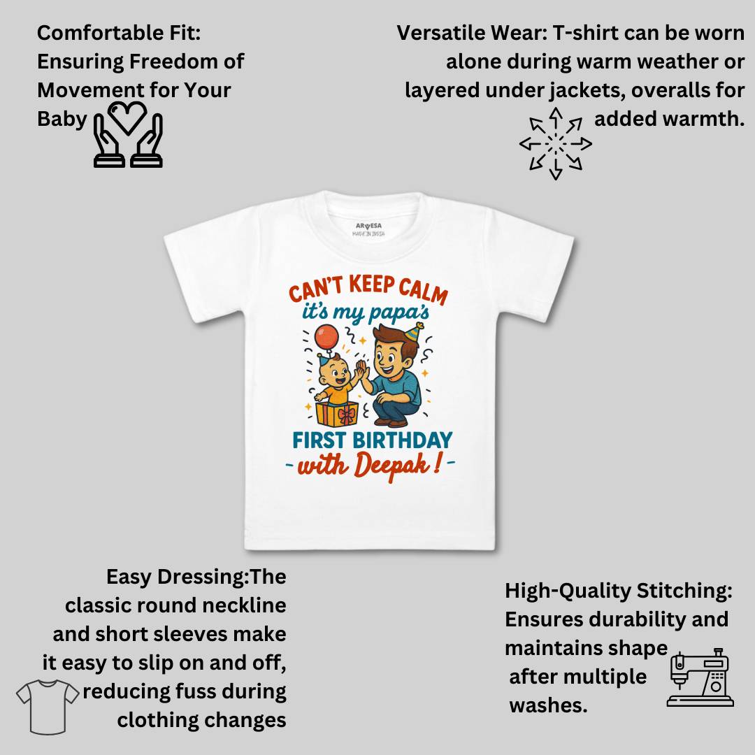 Arvesa Cant Keep Calm Its My Papa First Birthday Baby Boy & Girl Dress