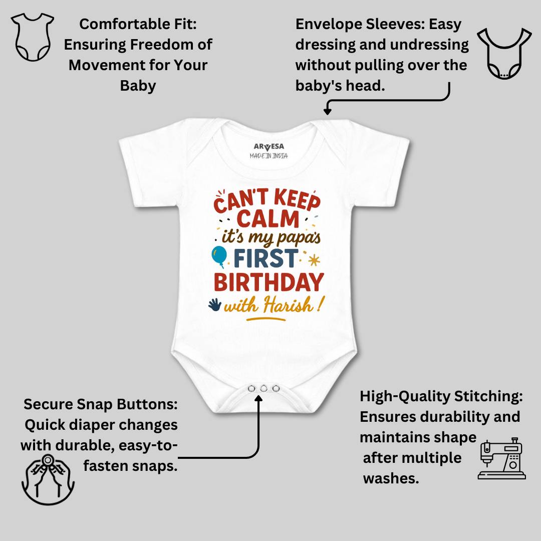 Arvesa Cant Keep Calm Its My Papa First Birthday Baby Boy & Girl Dress