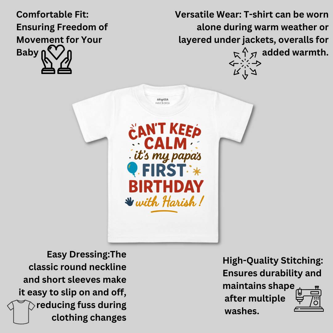 Arvesa Cant Keep Calm Its My Papa First Birthday Baby Boy & Girl Dress