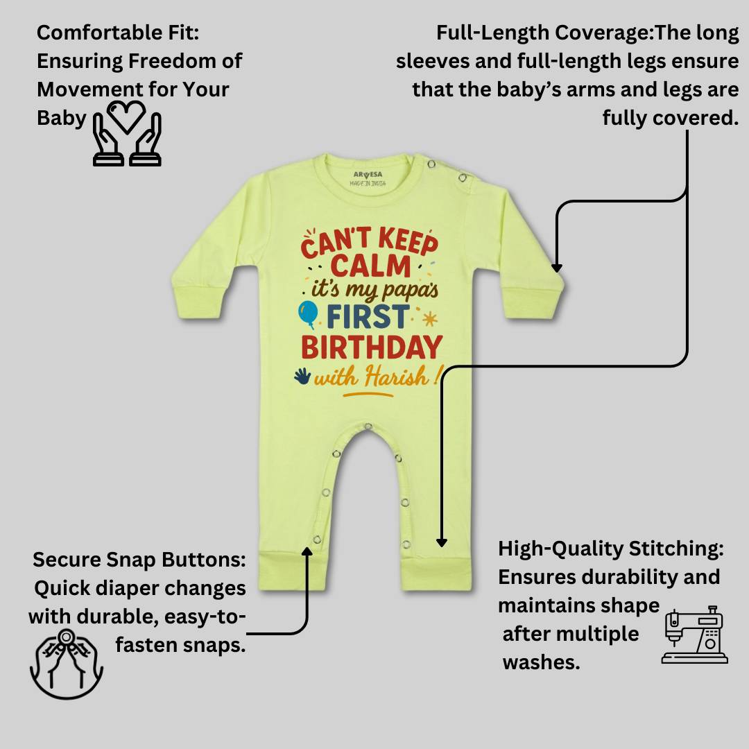 Arvesa Cant Keep Calm Its My Papa First Birthday Baby Boy & Girl Dress