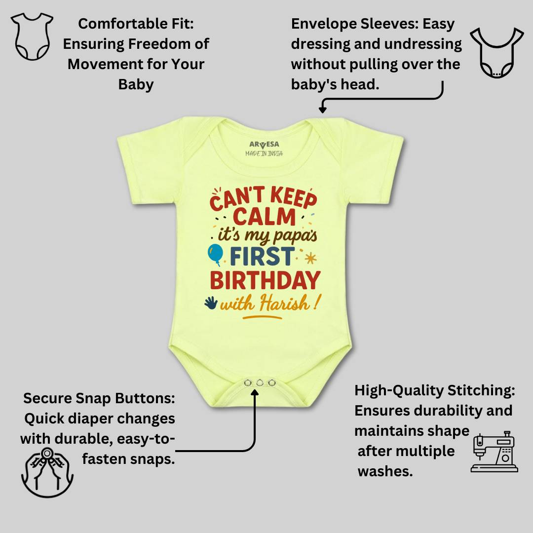 Arvesa Cant Keep Calm Its My Papa First Birthday Baby Boy & Girl Dress