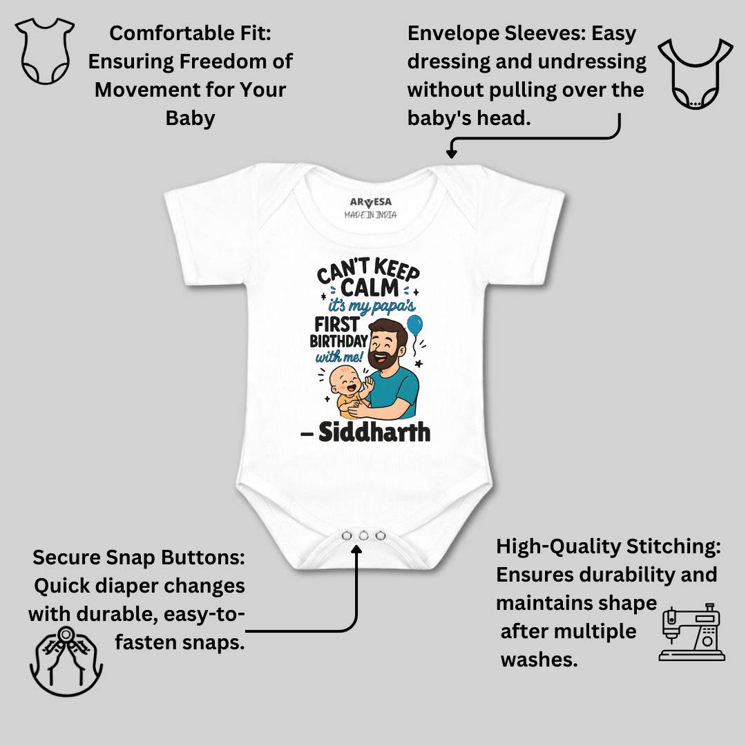 Arvesa Cant Keep Calm Its My Papa First Birthday Baby Boy & Girl Dress