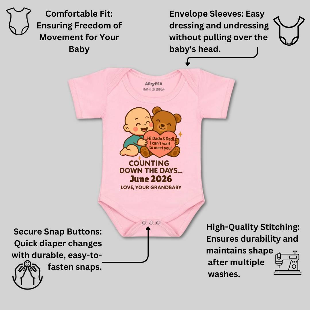 Arvesa Dadu Dadi Cant Wait To Meet You Baby Boy & Girl Dress