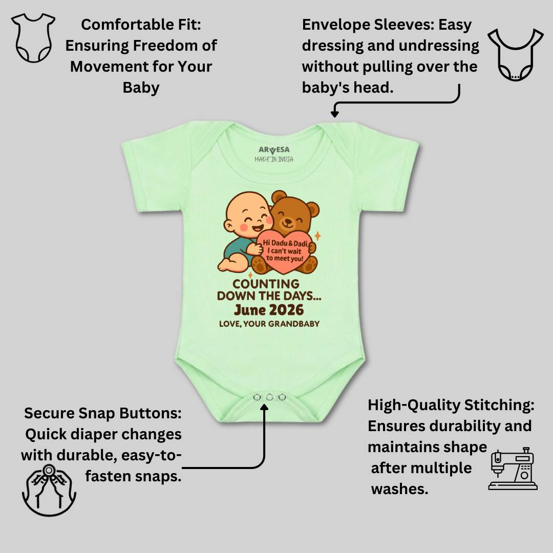 Arvesa Dadu Dadi Cant Wait To Meet You Baby Boy & Girl Dress