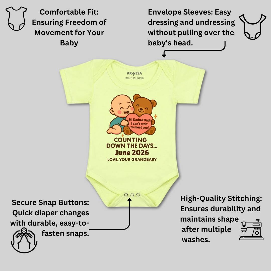 Arvesa Dadu Dadi Cant Wait To Meet You Baby Boy & Girl Dress