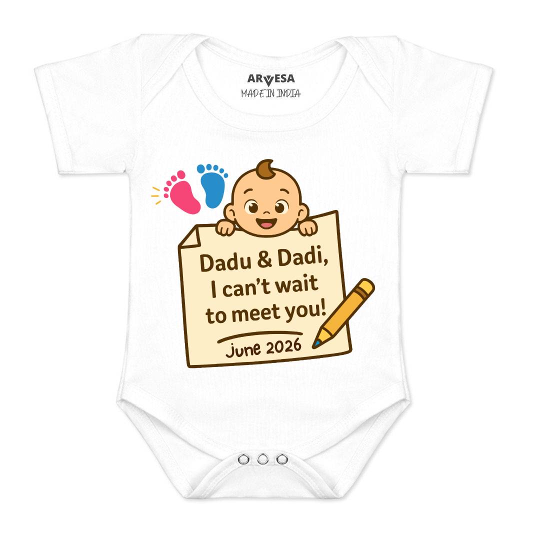Arvesa Dadu Dadi Cant Wait To Meet You Baby Boy & Girl Dress