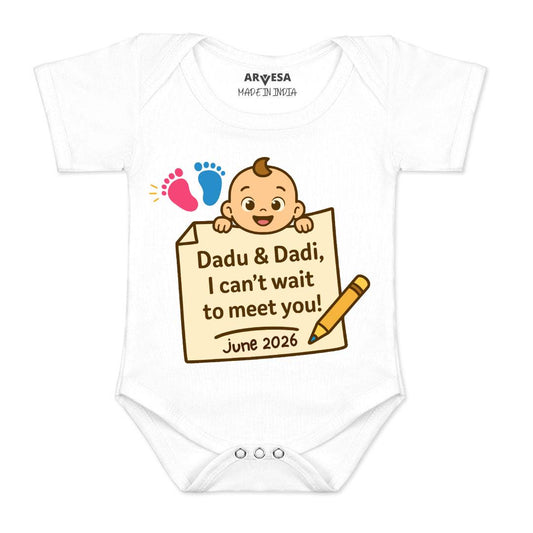 Arvesa Dadu Dadi Cant Wait To Meet You Baby Boy & Girl Dress