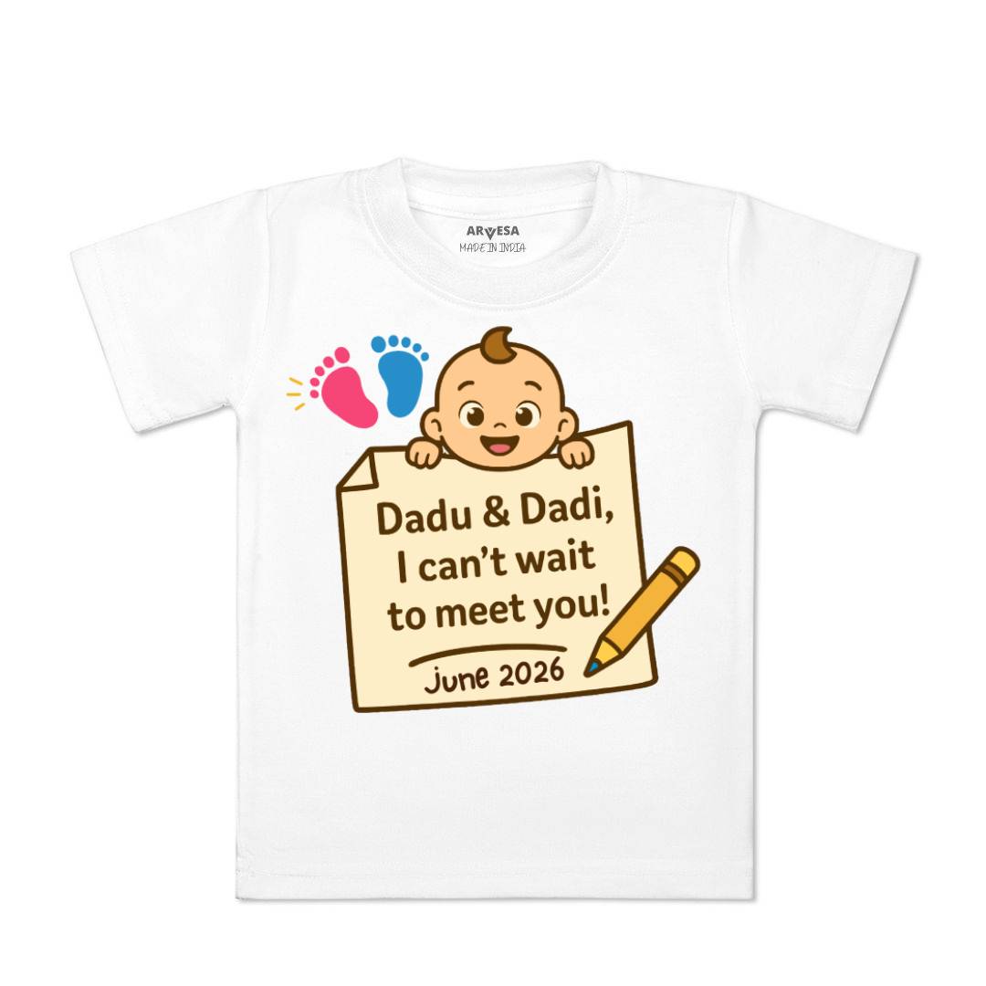 Arvesa Dadu Dadi Cant Wait To Meet You Baby Boy & Girl Dress
