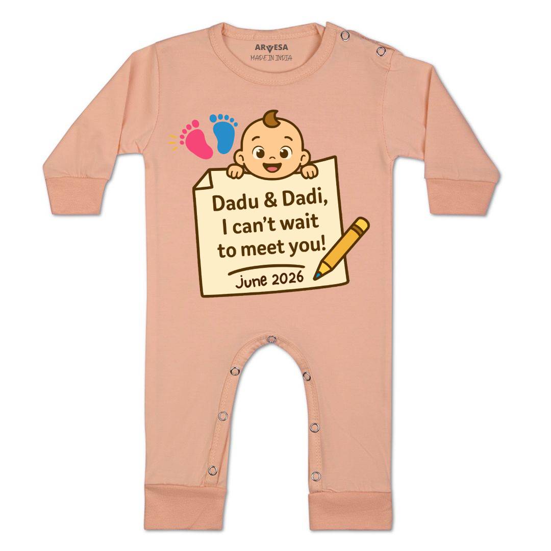 Arvesa Dadu Dadi Cant Wait To Meet You Baby Boy & Girl Dress