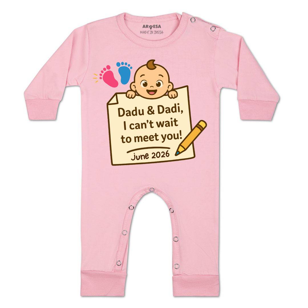 Arvesa Dadu Dadi Cant Wait To Meet You Baby Boy & Girl Dress