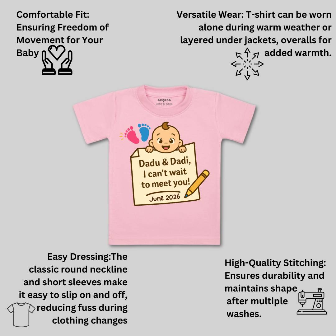 Arvesa Dadu Dadi Cant Wait To Meet You Baby Boy & Girl Dress