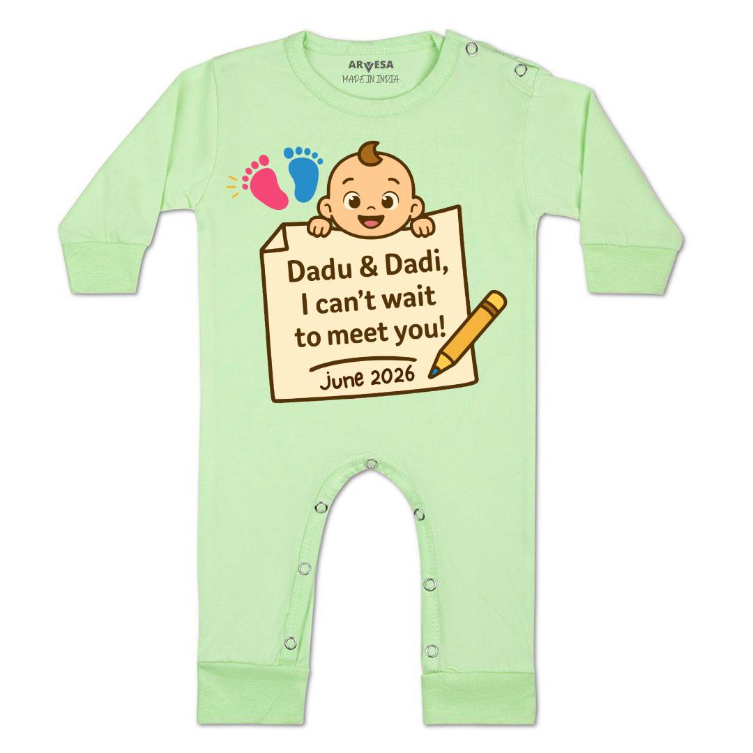 Arvesa Dadu Dadi Cant Wait To Meet You Baby Boy & Girl Dress
