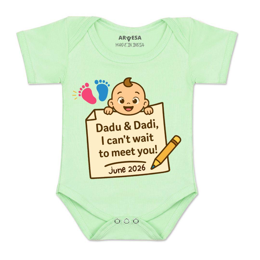 Arvesa Dadu Dadi Cant Wait To Meet You Baby Boy & Girl Dress