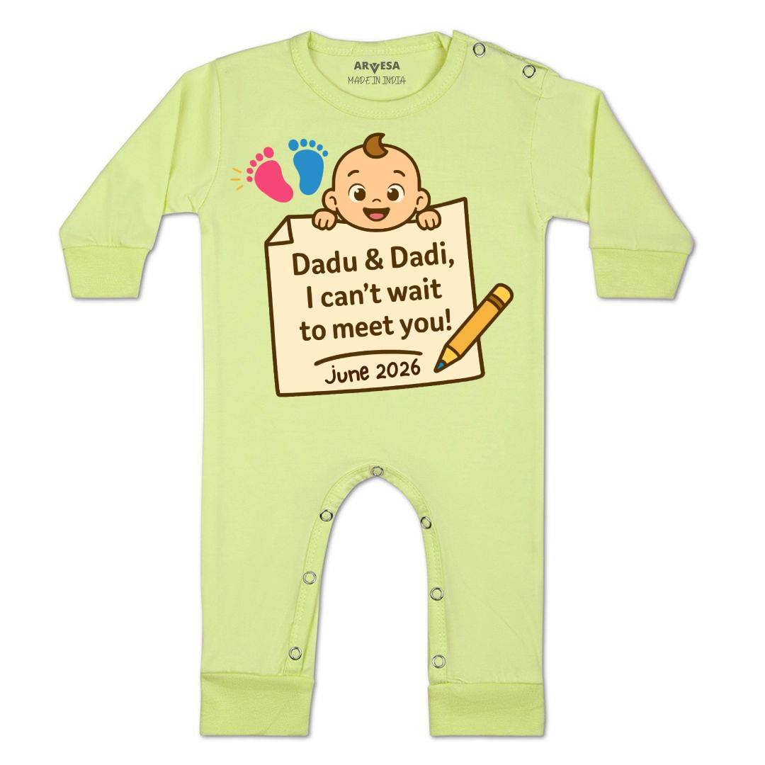 Arvesa Dadu Dadi Cant Wait To Meet You Baby Boy & Girl Dress