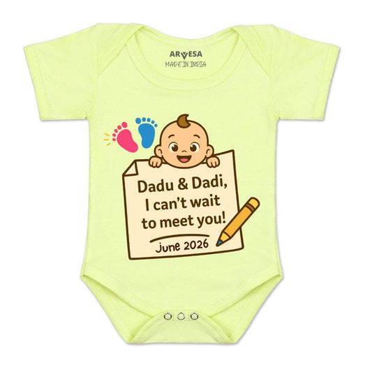 Arvesa Dadu Dadi Cant Wait To Meet You Baby Boy & Girl Dress