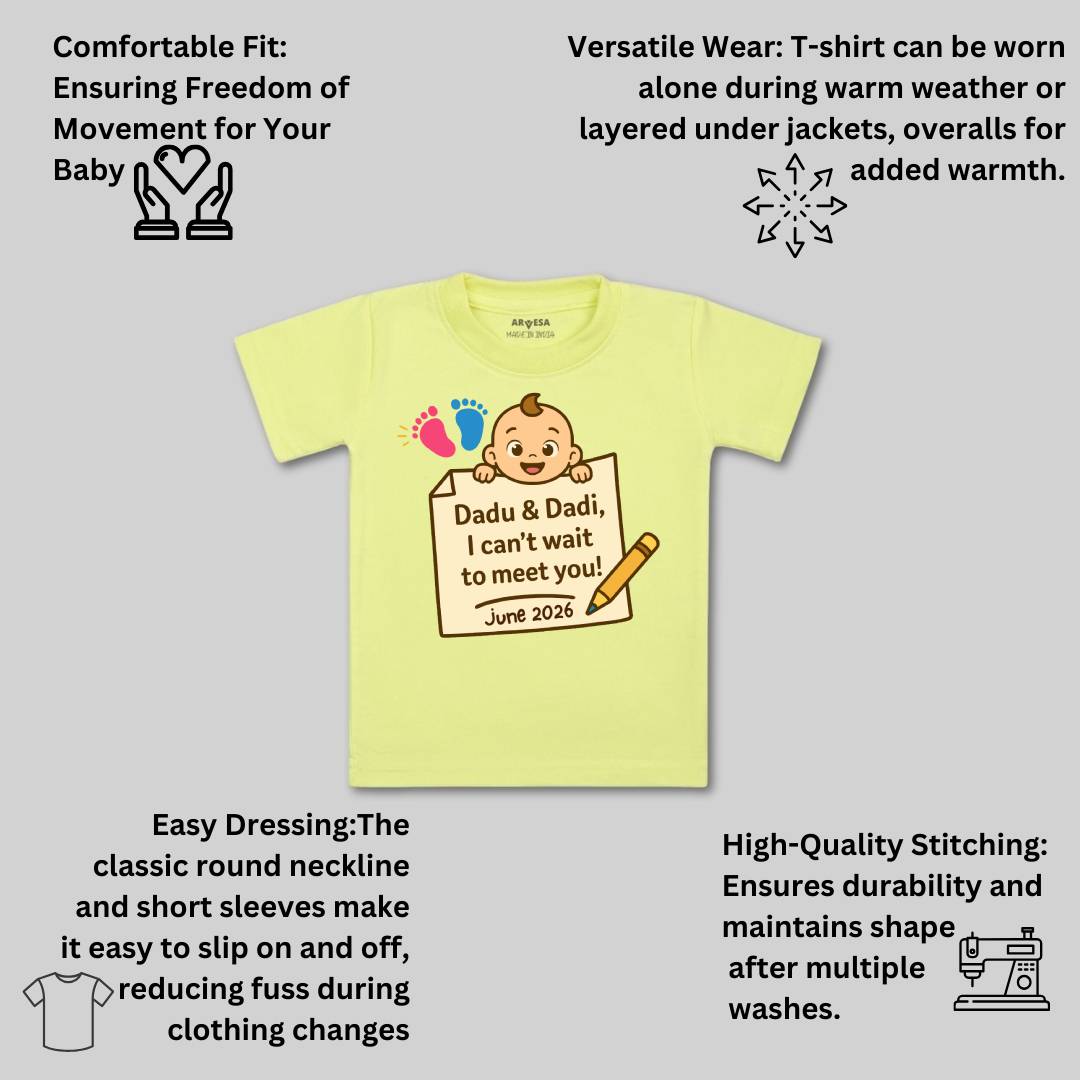 Arvesa Dadu Dadi Cant Wait To Meet You Baby Boy & Girl Dress