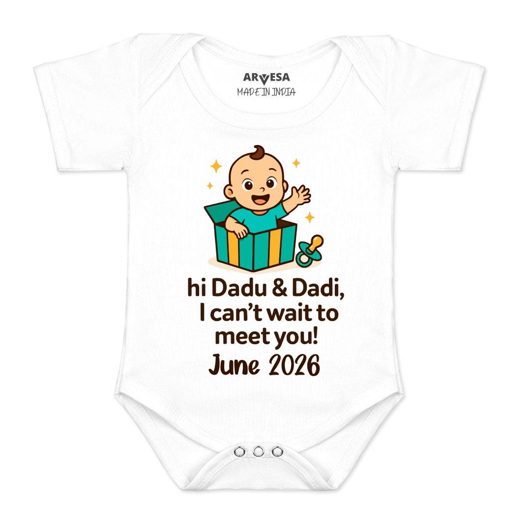 Arvesa Dadu Dadi Cant Wait To Meet You Baby Boy & Girl Dress