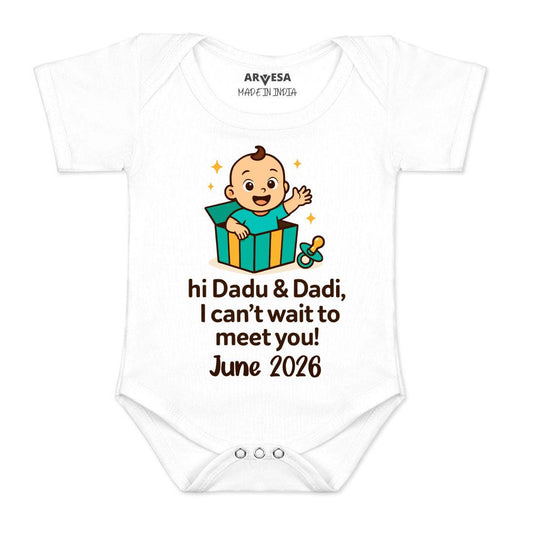 Arvesa Dadu Dadi Cant Wait To Meet You Baby Boy & Girl Dress