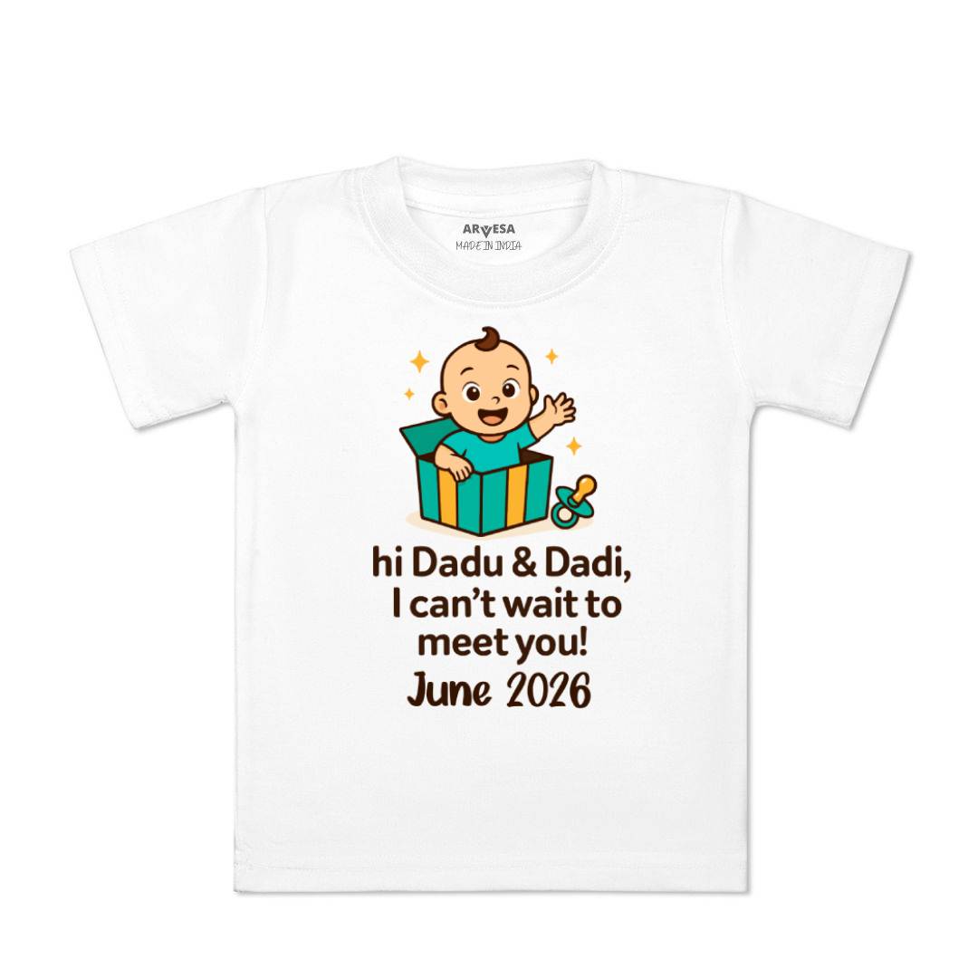 Arvesa Dadu Dadi Cant Wait To Meet You Baby Boy & Girl Dress