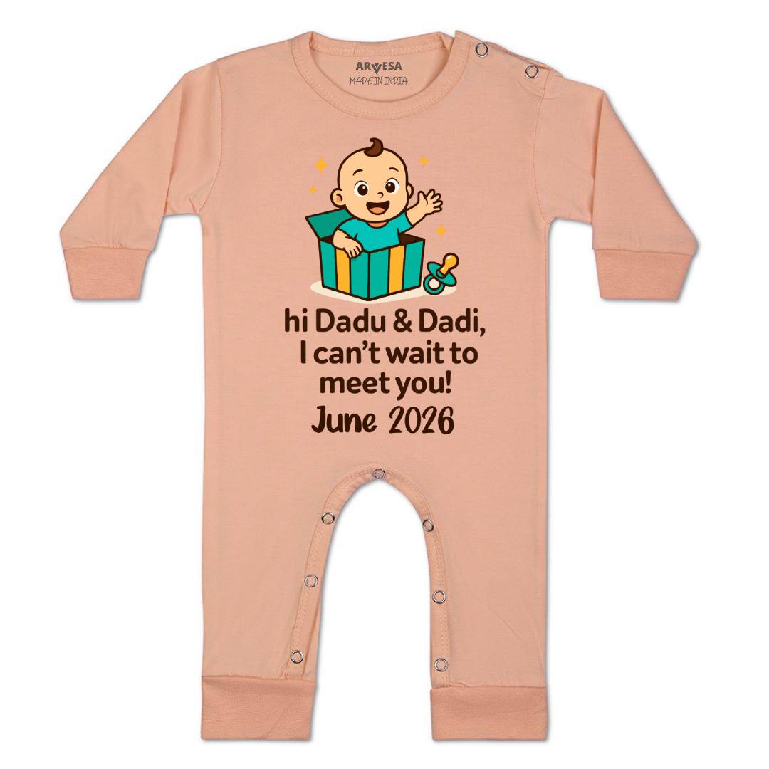 Arvesa Dadu Dadi Cant Wait To Meet You Baby Boy & Girl Dress