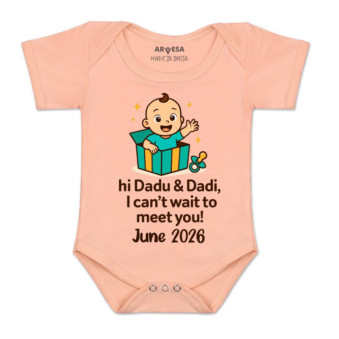 Arvesa Dadu Dadi Cant Wait To Meet You Baby Boy & Girl Dress