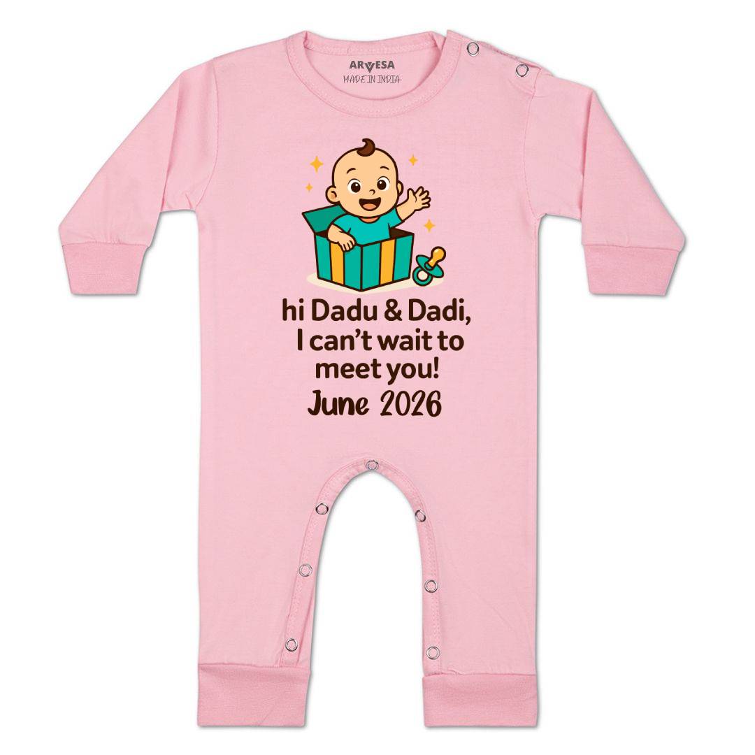 Arvesa Dadu Dadi Cant Wait To Meet You Baby Boy & Girl Dress
