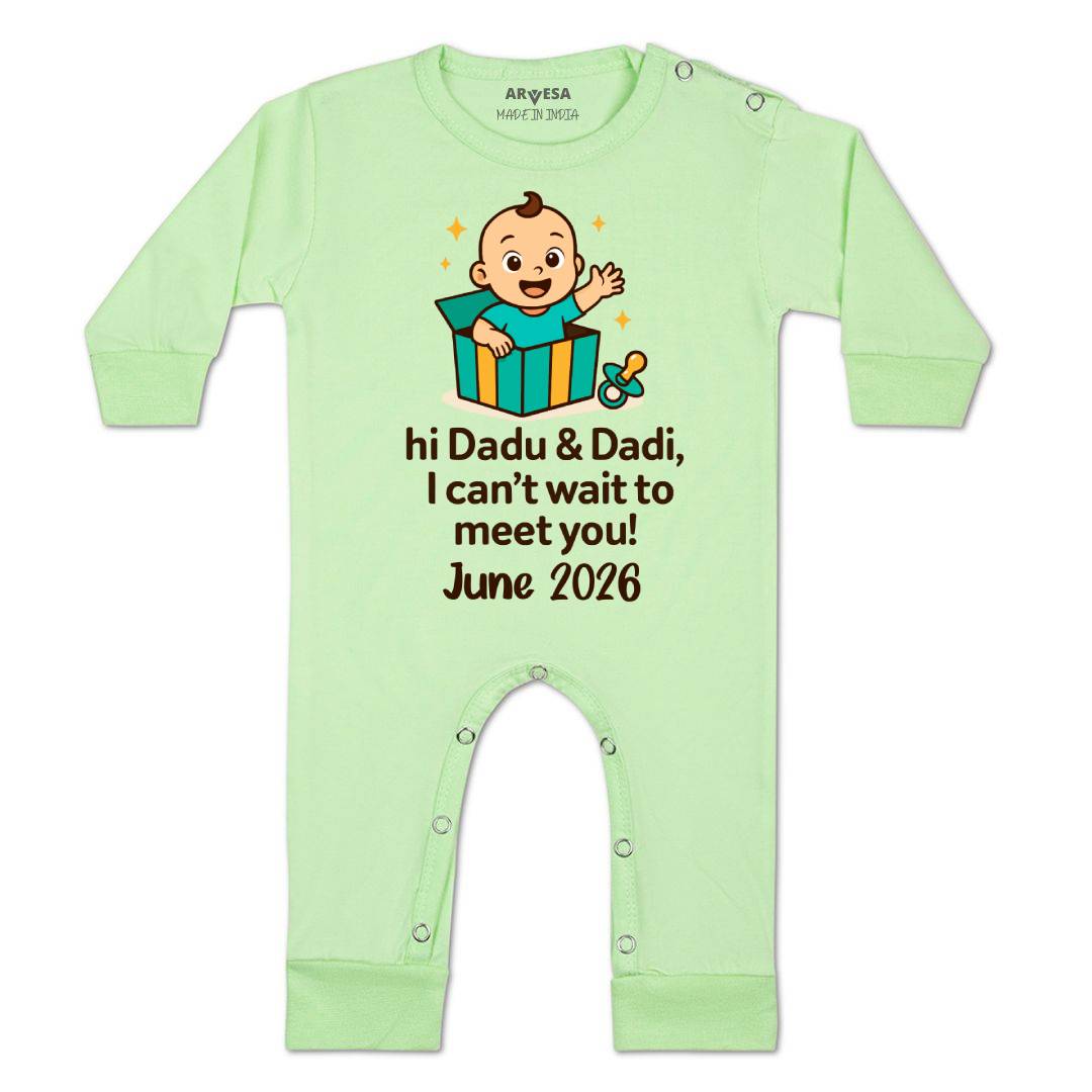 Arvesa Dadu Dadi Cant Wait To Meet You Baby Boy & Girl Dress