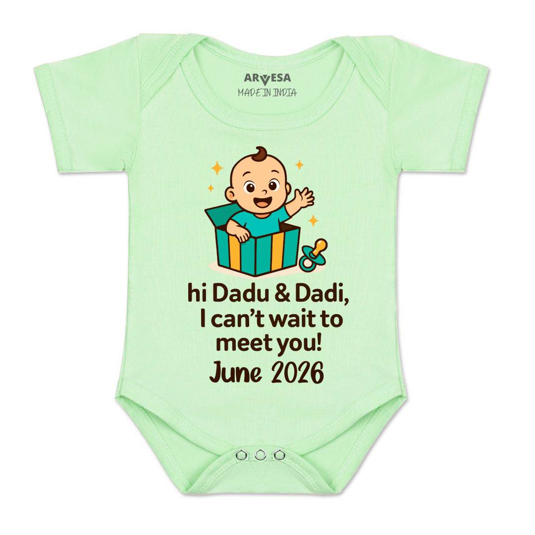 Arvesa Dadu Dadi Cant Wait To Meet You Baby Boy & Girl Dress