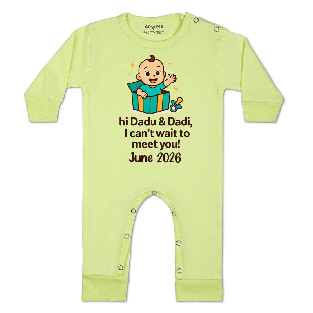Arvesa Dadu Dadi Cant Wait To Meet You Baby Boy & Girl Dress