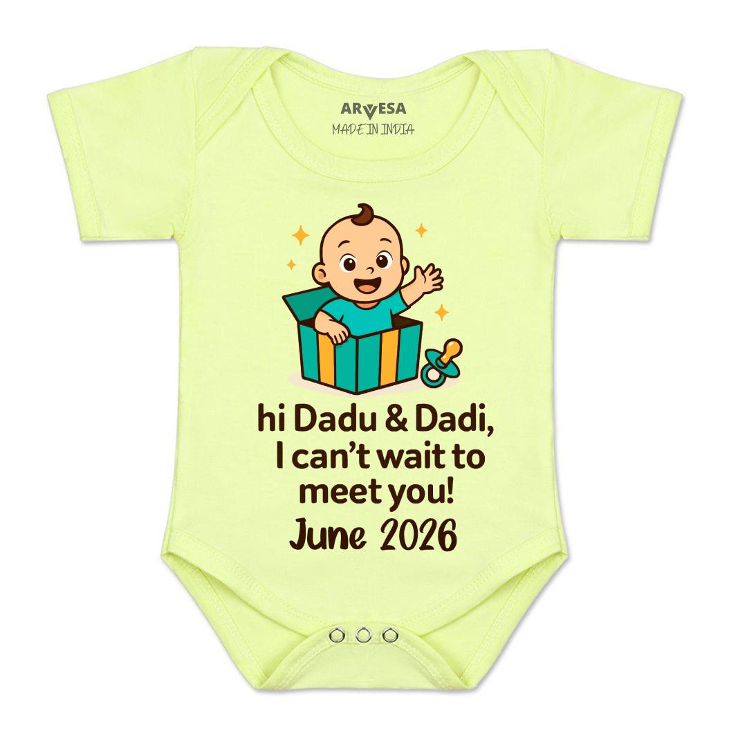 Arvesa Dadu Dadi Cant Wait To Meet You Baby Boy & Girl Dress