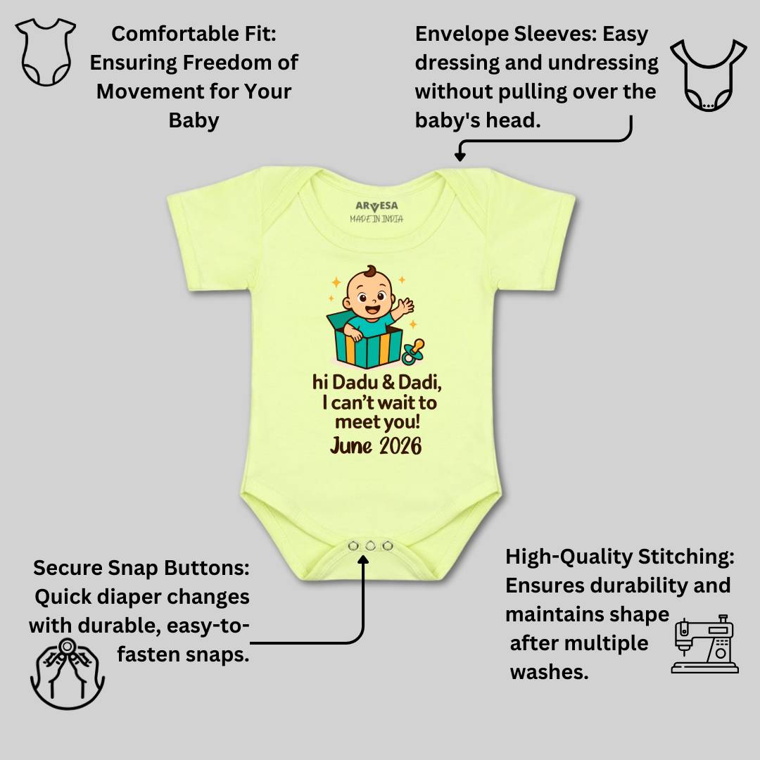Arvesa Dadu Dadi Cant Wait To Meet You Baby Boy & Girl Dress