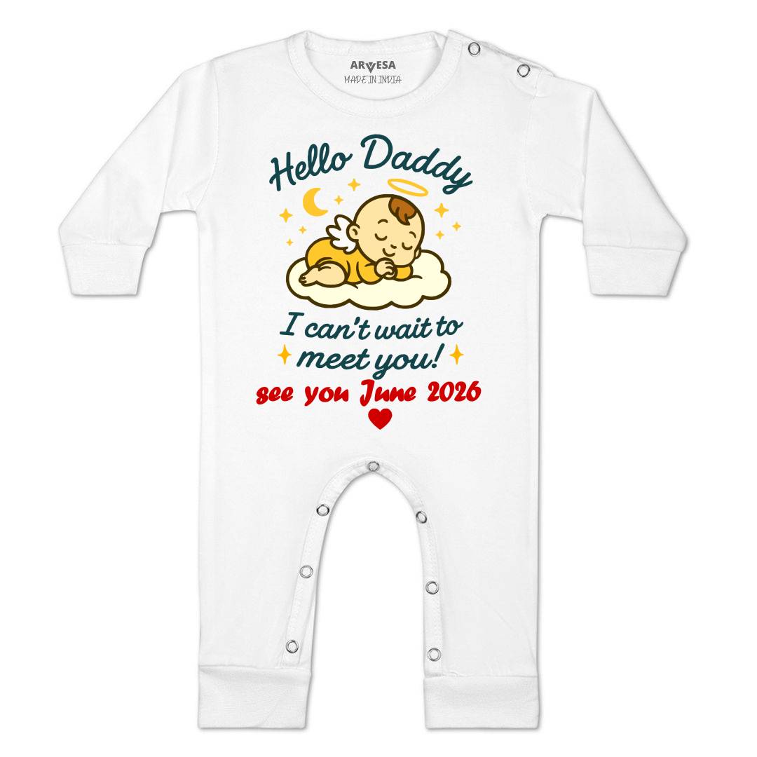 Arvesa Hello Daddy I can't Wait To Meet You Baby Boy & Girl Dress