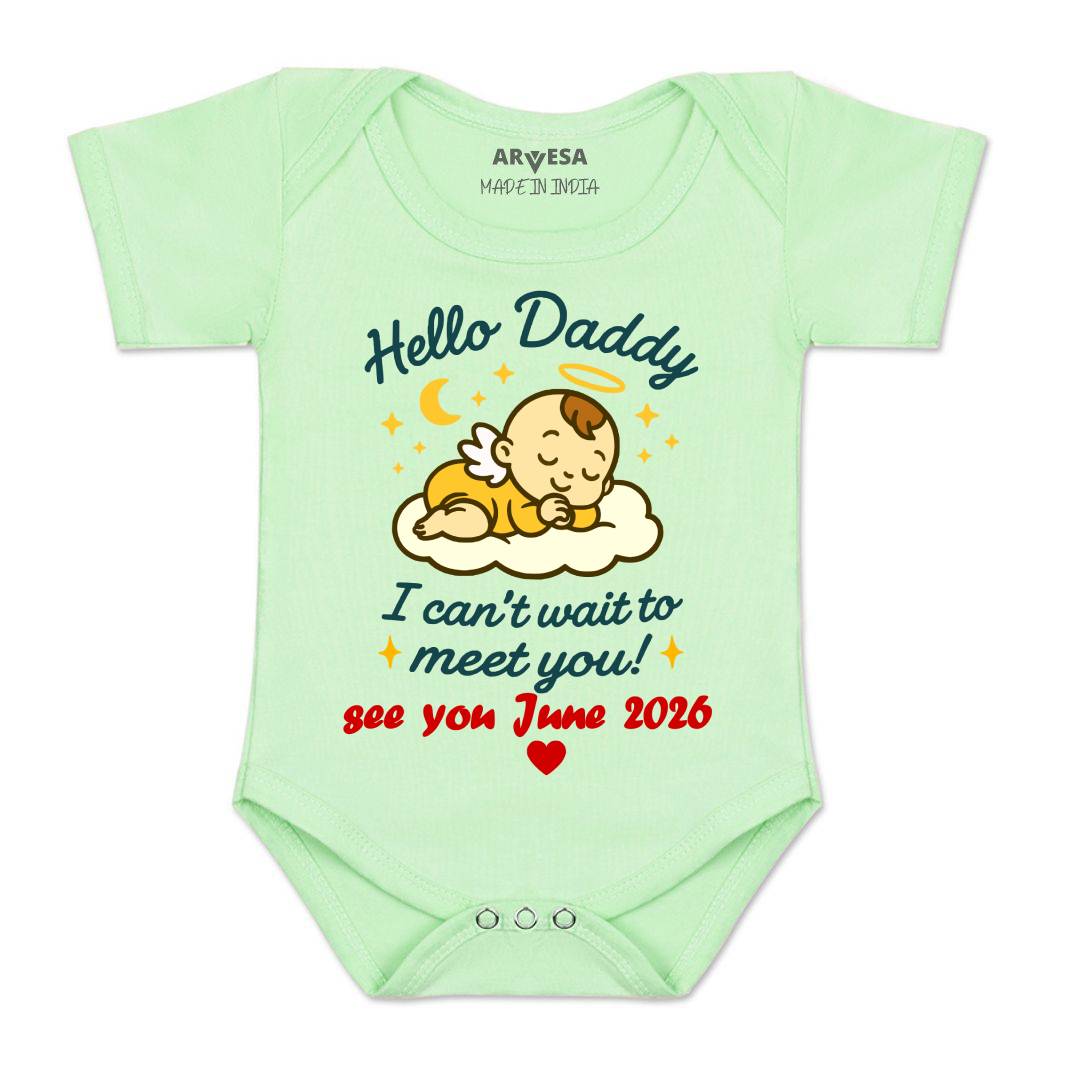 Arvesa Hello Daddy I can't Wait To Meet You Baby Boy & Girl Dress