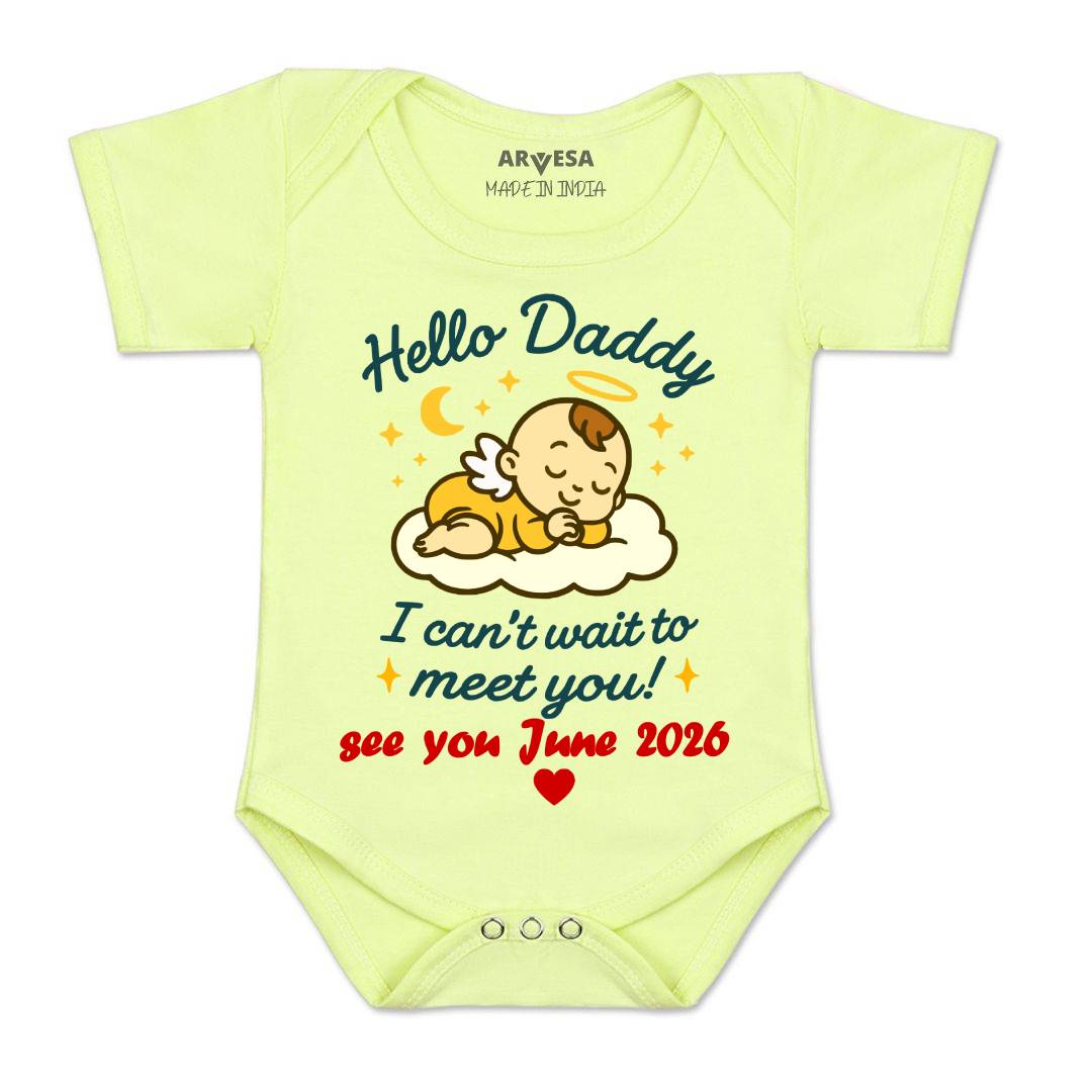 Arvesa Hello Daddy I can't Wait To Meet You Baby Boy & Girl Dress