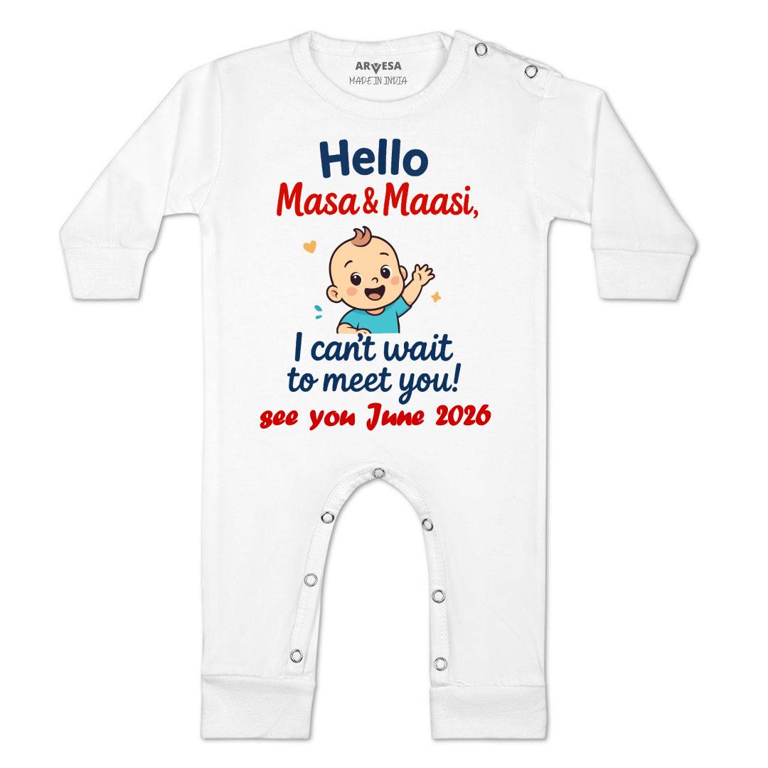 Arvesa Hello Maasi I can't Wait To Meet You Baby Boy & Girl Dress