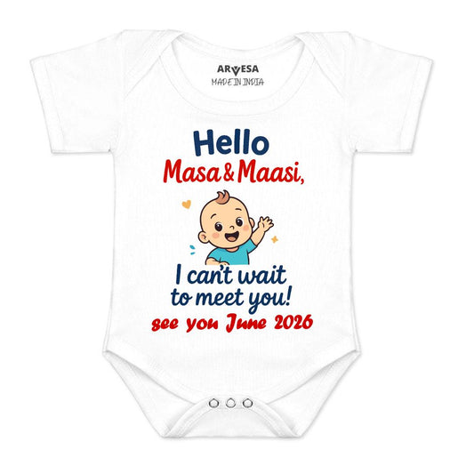 Arvesa Hello Maasi I can't Wait To Meet You Baby Boy & Girl Dress