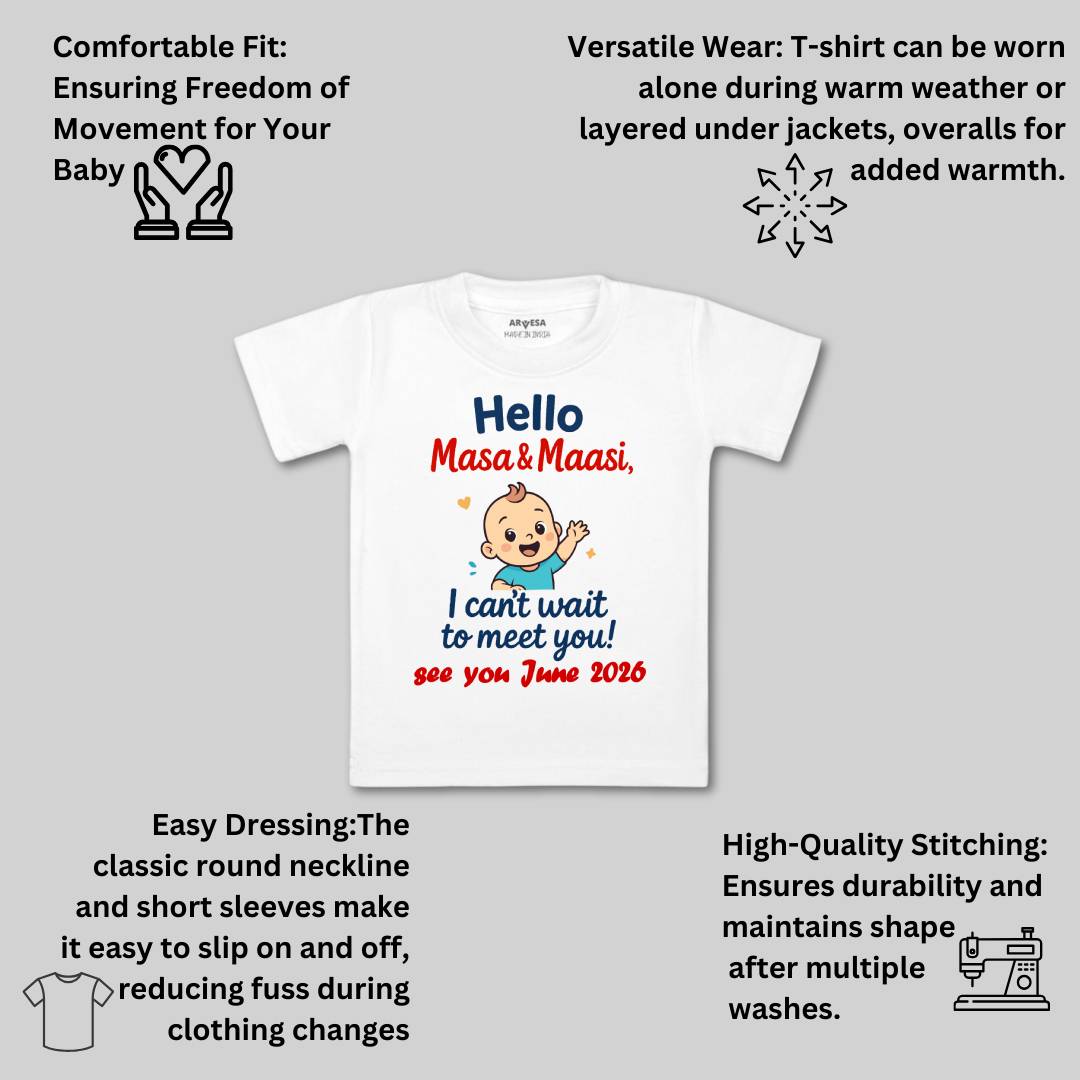 Arvesa Hello Maasi I can't Wait To Meet You Baby Boy & Girl Dress