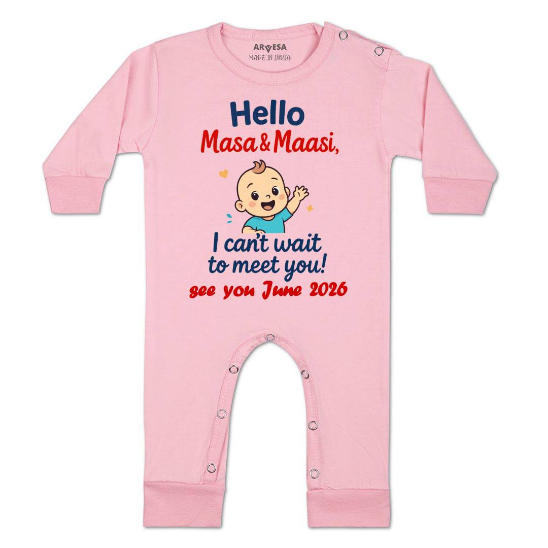 Arvesa Hello Maasi I can't Wait To Meet You Baby Boy & Girl Dress