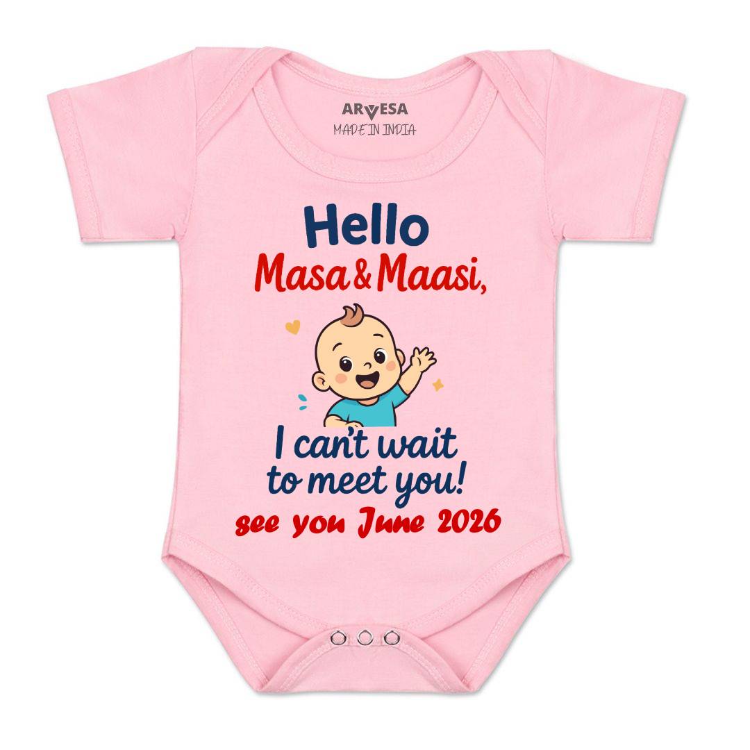 Arvesa Hello Maasi I can't Wait To Meet You Baby Boy & Girl Dress