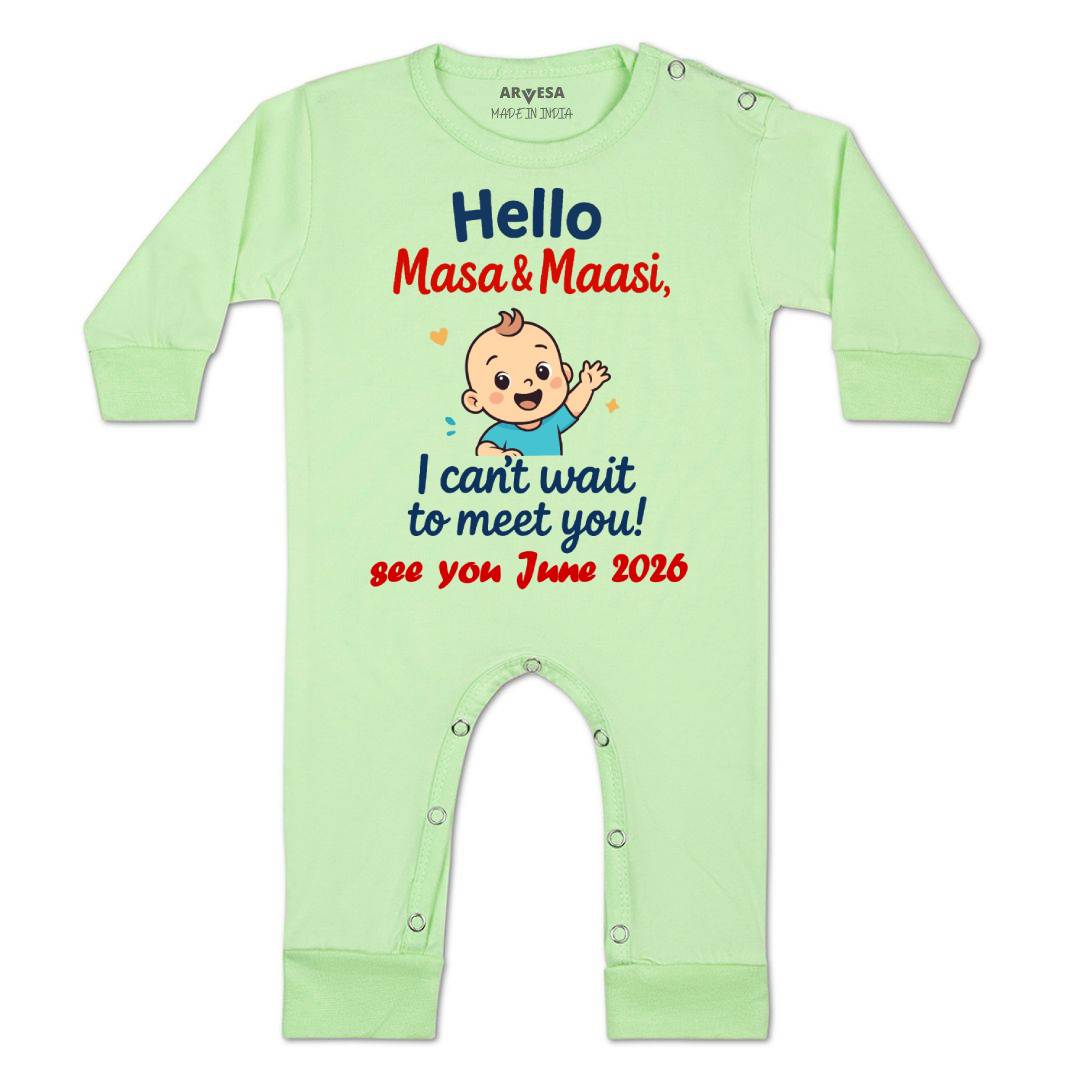Arvesa Hello Maasi I can't Wait To Meet You Baby Boy & Girl Dress