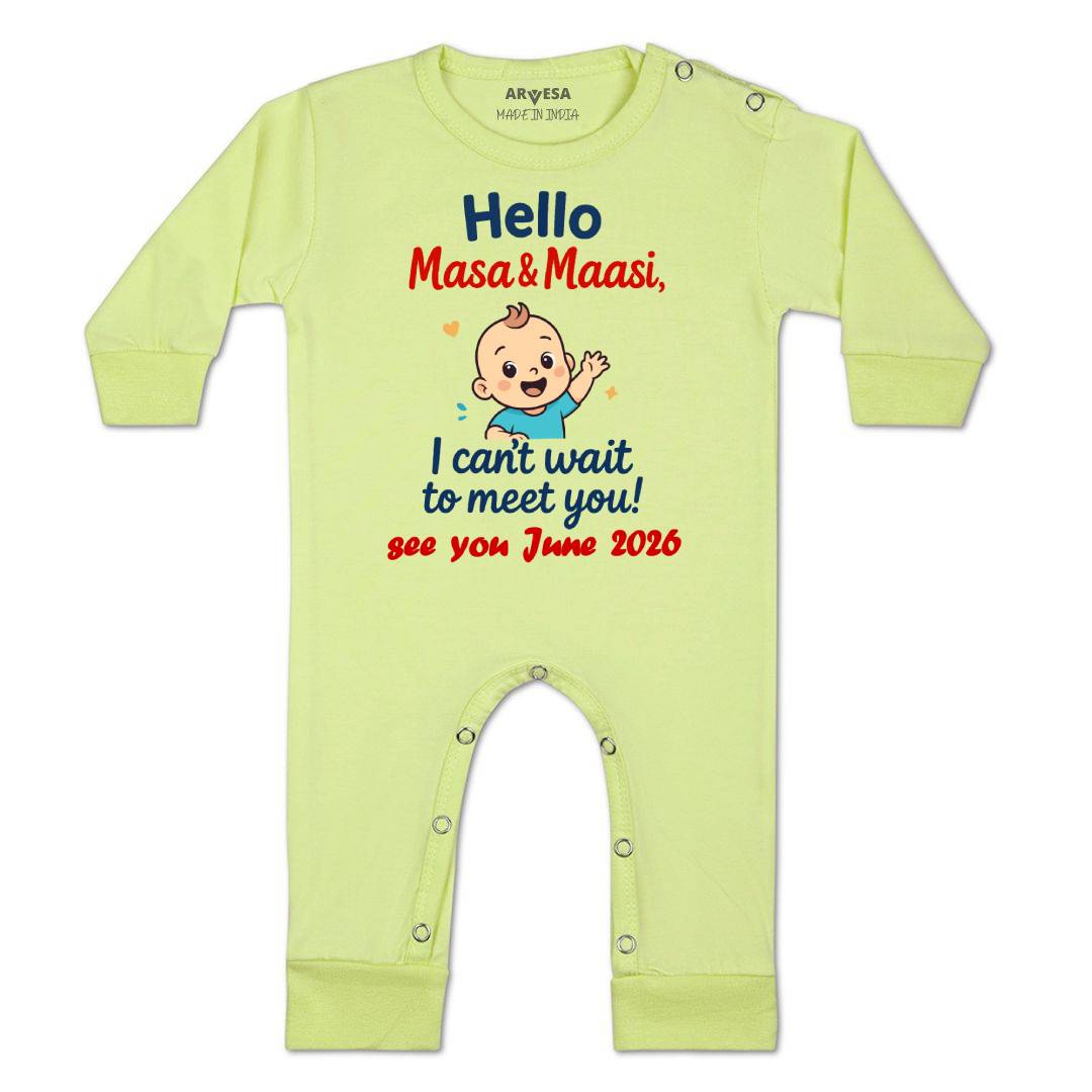 Arvesa Hello Maasi I can't Wait To Meet You Baby Boy & Girl Dress