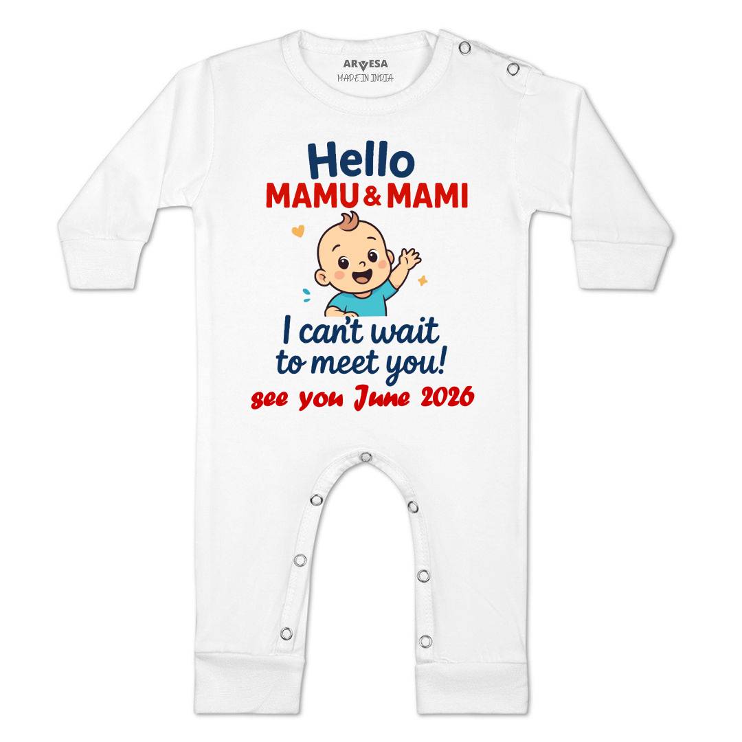 Arvesa Hello Mamu I can't Wait To Meet You Baby Boy & Girl Dress