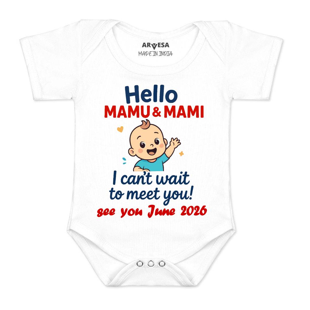 Arvesa Hello Mamu I can't Wait To Meet You Baby Boy & Girl Dress
