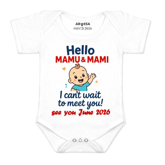 Arvesa Hello Mamu I can't Wait To Meet You Baby Boy & Girl Dress