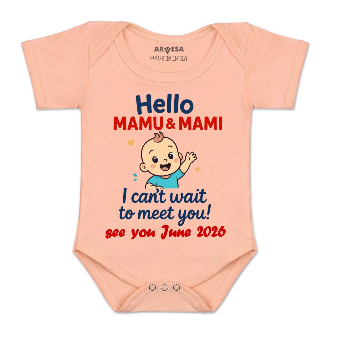 Arvesa Hello Mamu I can't Wait To Meet You Baby Boy & Girl Dress