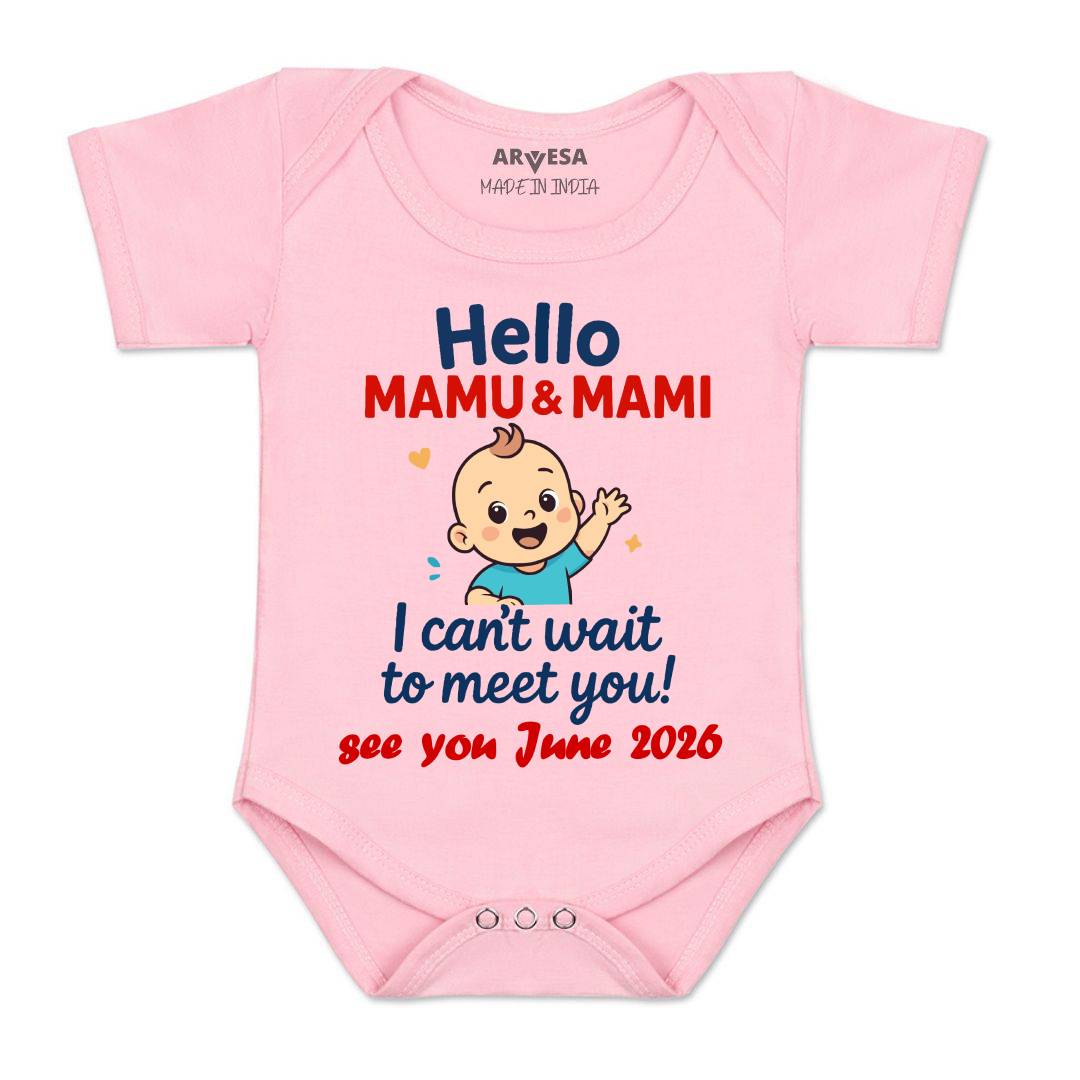 Arvesa Hello Mamu I can't Wait To Meet You Baby Boy & Girl Dress