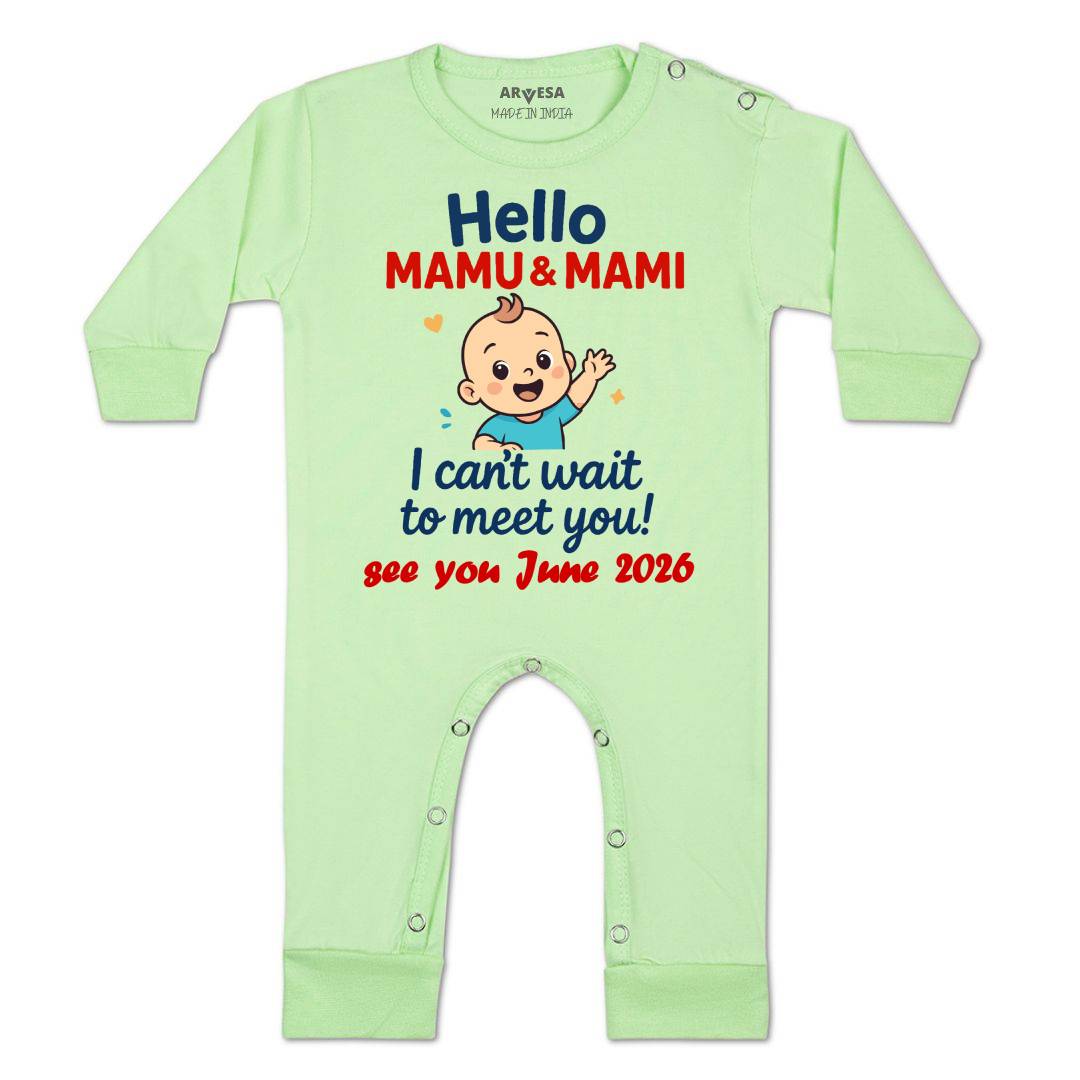 Arvesa Hello Mamu I can't Wait To Meet You Baby Boy & Girl Dress