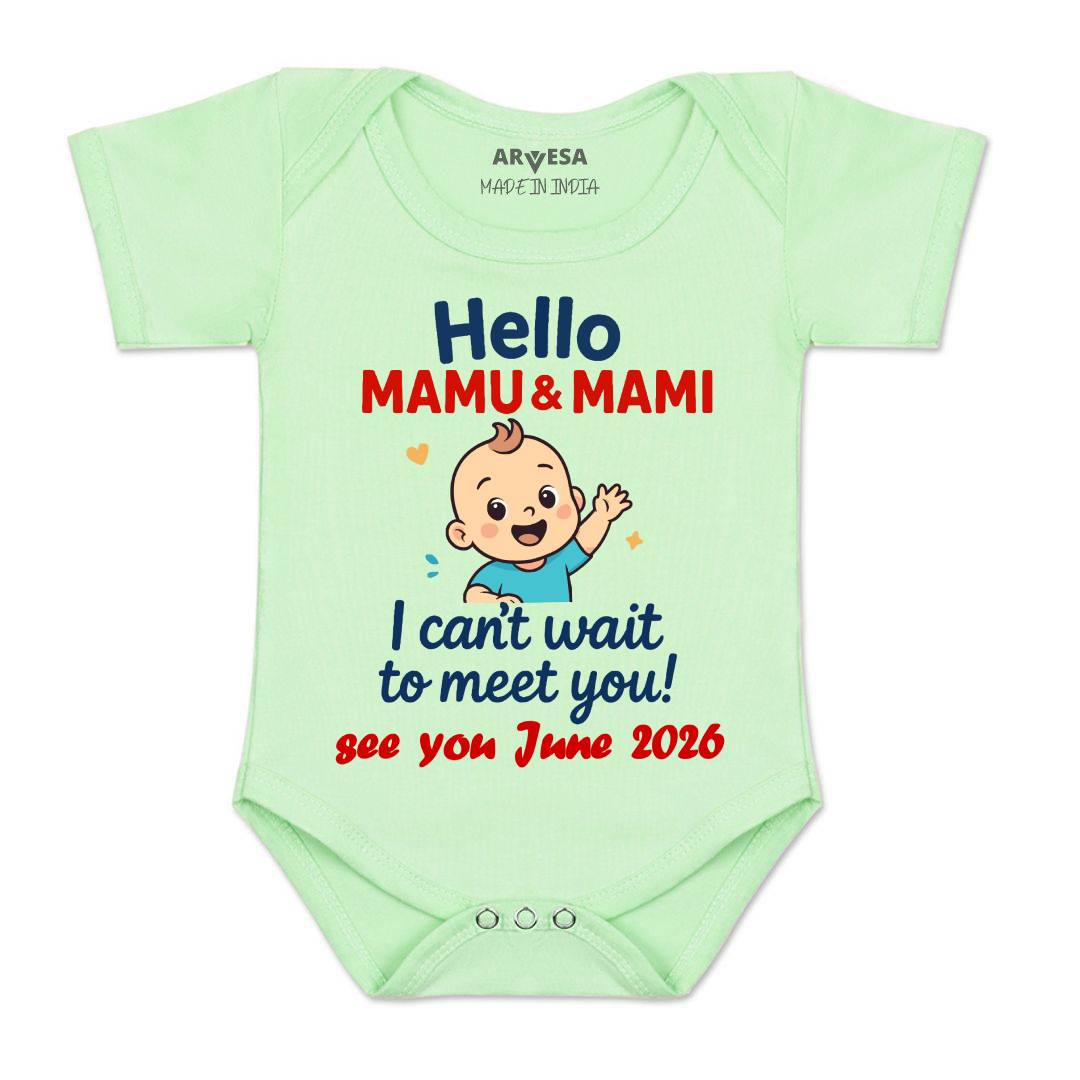 Arvesa Hello Mamu I can't Wait To Meet You Baby Boy & Girl Dress