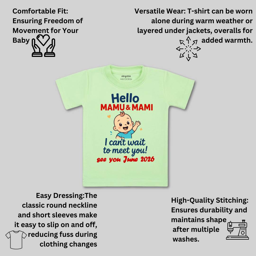 Arvesa Hello Mamu I can't Wait To Meet You Baby Boy & Girl Dress